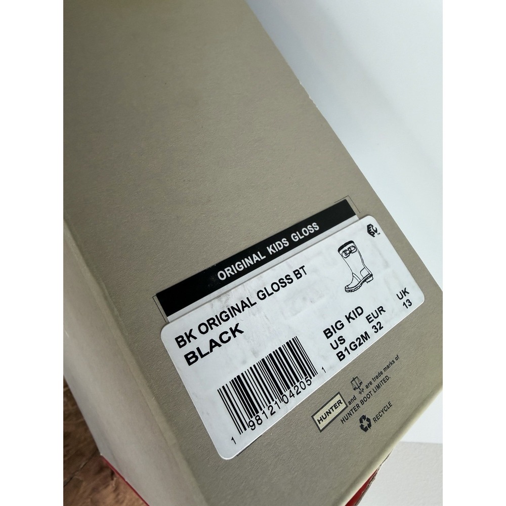 Hunter Original Kids Gloss Black Boot NIB Girl Size 2/ Boy Size 1 - Picture 13 of 13